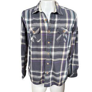 Red Camel men's long sleeve collared button down gray plaid shirt size XL